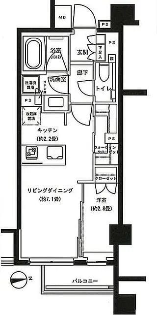 ブラントン神楽坂 403 間取り図