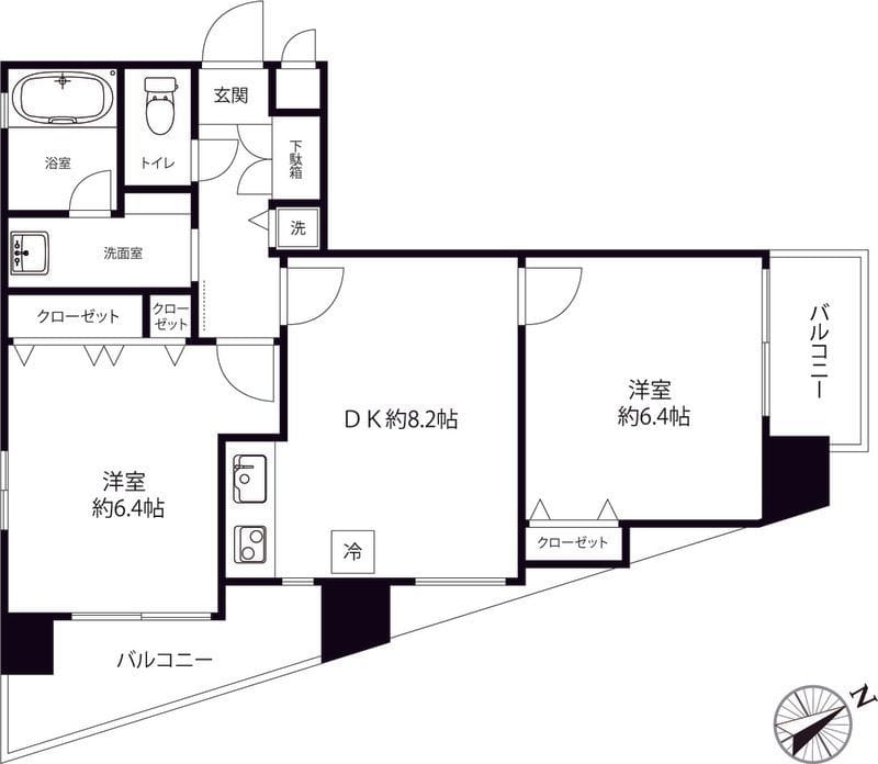 ヴェルト銀座イースト 1002 間取り図