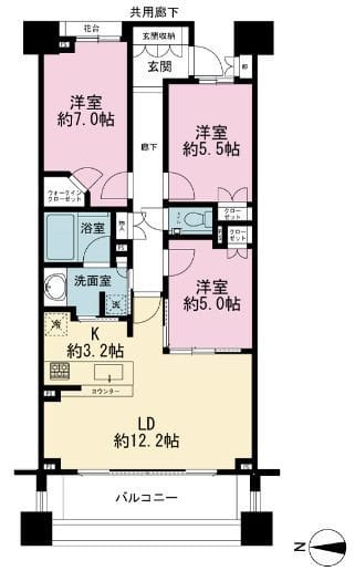 マジェスティハウス新宿御苑パークナード 208 間取り図