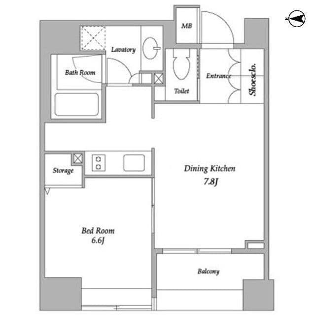 BPRレジデンス蔵前 1302 間取り図