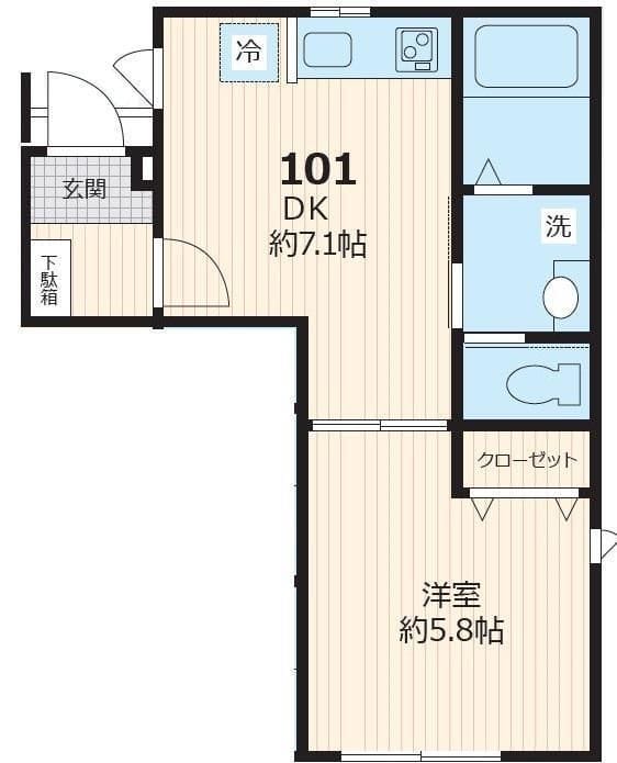 Hale Lino ハレリノ 101 間取り図