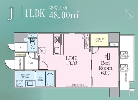 ゼンパレス日本橋 1108 間取り図