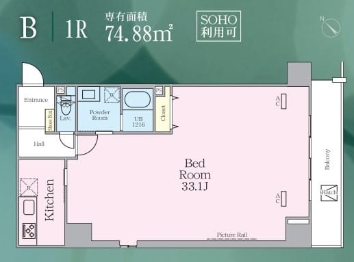 ゼンパレス日本橋 203 間取り図
