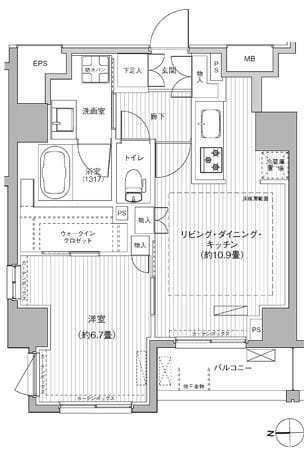 シティインデックス千代田秋葉原 1104 間取り図