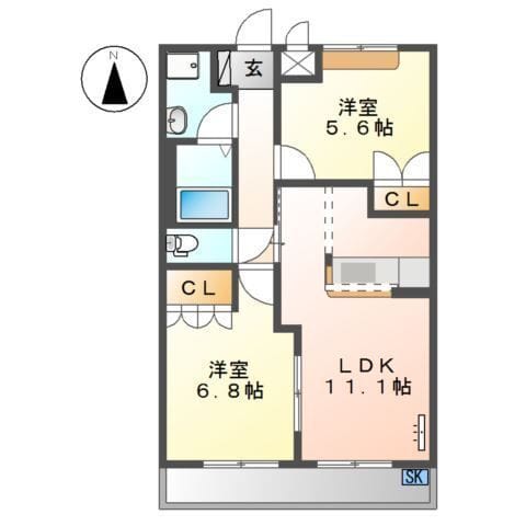 サン・キャッスル 205 間取り図