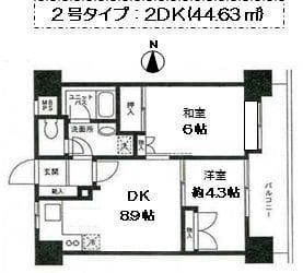 西川口朝日マンション 502 間取り図