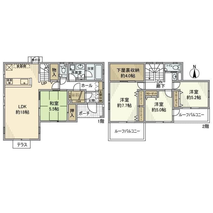 手賀の杜戸建 0 間取り図
