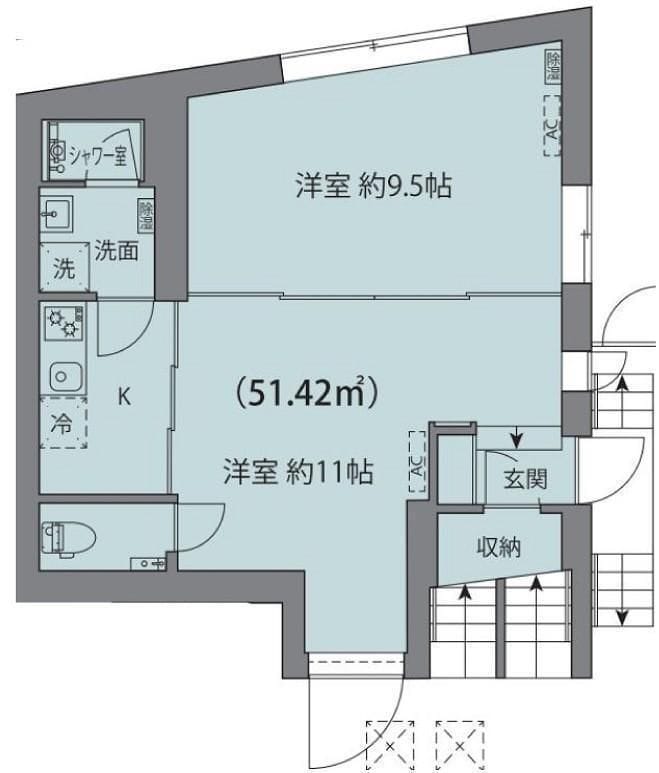 ルクール市ヶ谷払方町(旧ARK HOUSE 市ヶ谷払方町) 102B