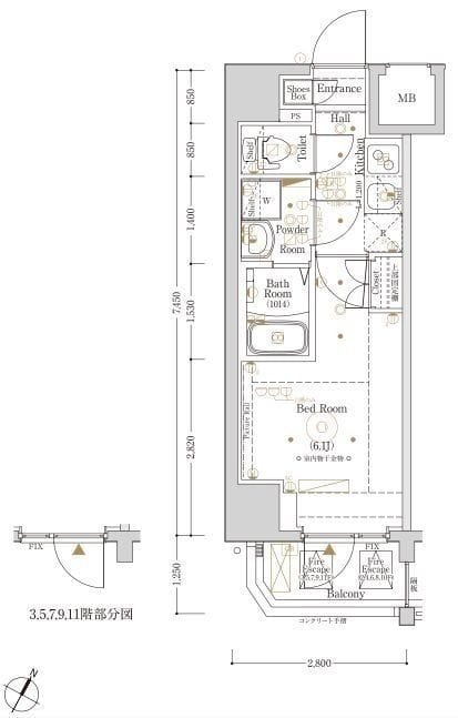 阪東橋KNOTS 701 間取り図
