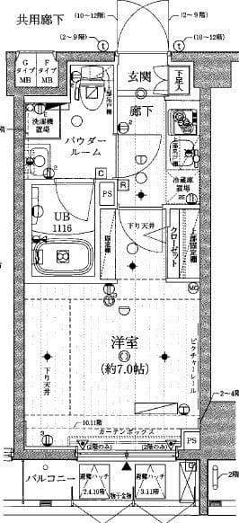 メインステージ三田アーバンスクエア 706 間取り図