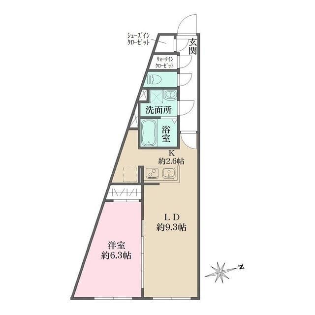 グローリオシェルト杉並方南町 302 間取り図