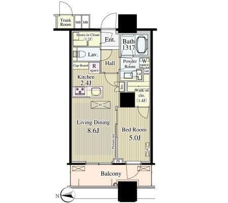 パークシティ大崎 ザ タワー 606 間取り図