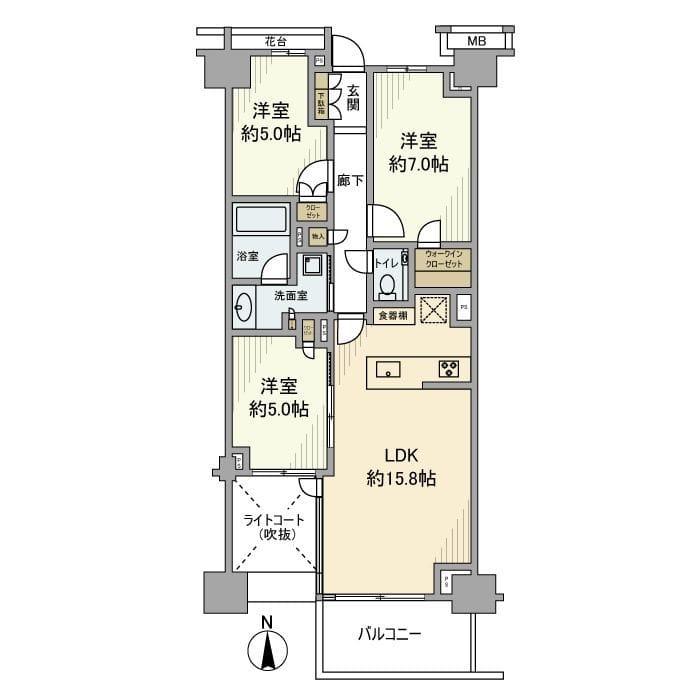 プラウド弦巻 0 間取り図