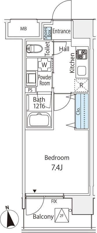 エンテヴィレ南麻布 302 間取り図