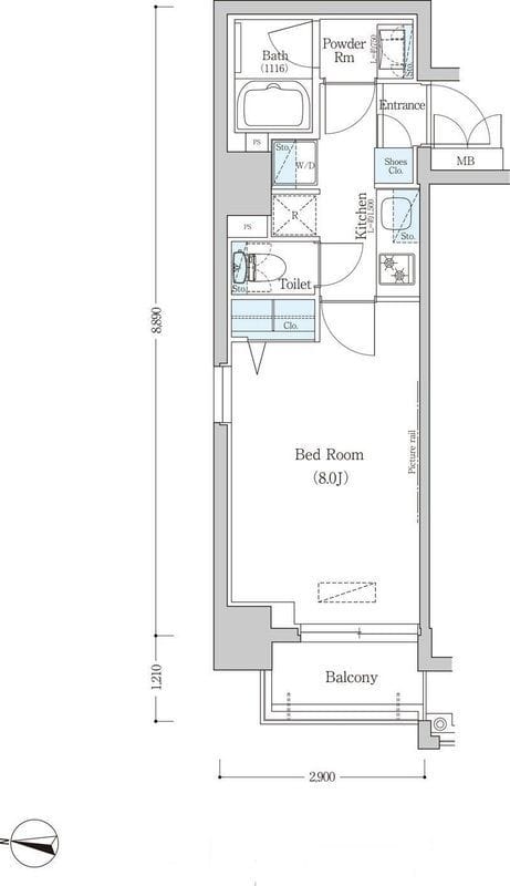 アーバネックス清澄白河Ⅱ WEST棟 601 間取り図