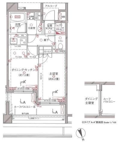 クレッセント戸山夏目坂 406 間取り図