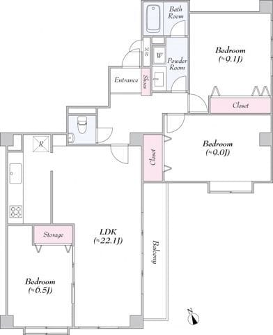 リエール市ヶ谷 401 間取り図