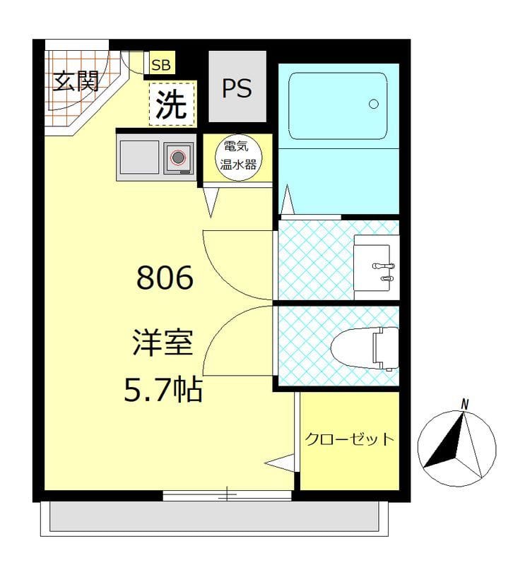 九段アビタシオン 806 間取り図