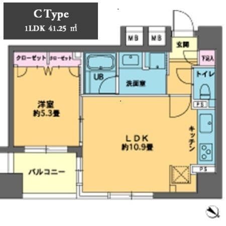 カスタリア人形町Ⅱ 702 間取り図