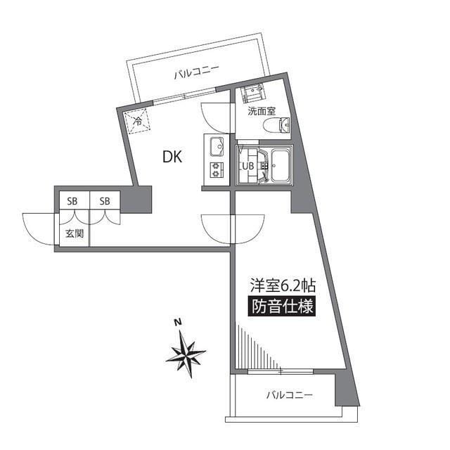 アズミュージック新宿御苑 0303 間取り図