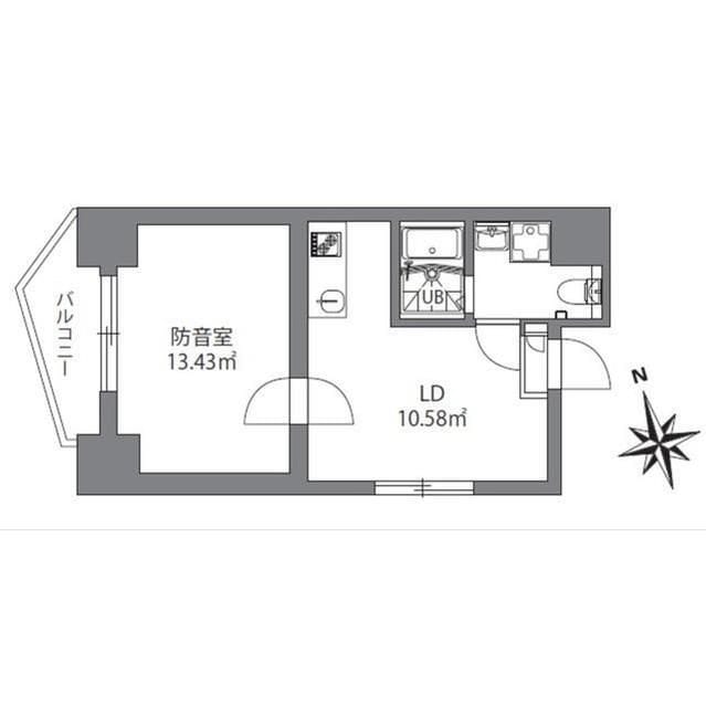 アズミュージック新宿御苑 0801 間取り図
