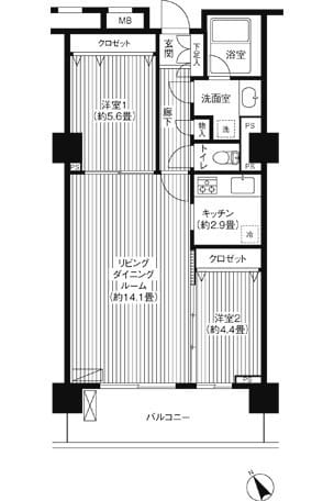 グランピラー高井戸 1002 間取り図