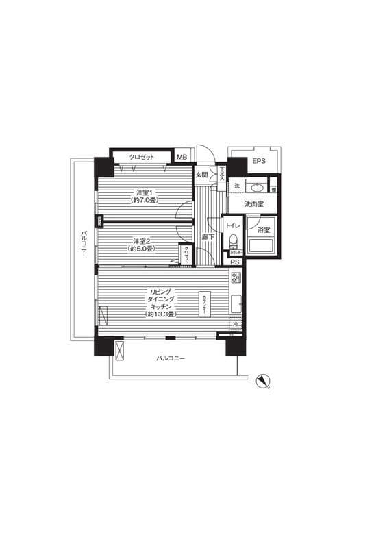 グランピラー高井戸 305 間取り図