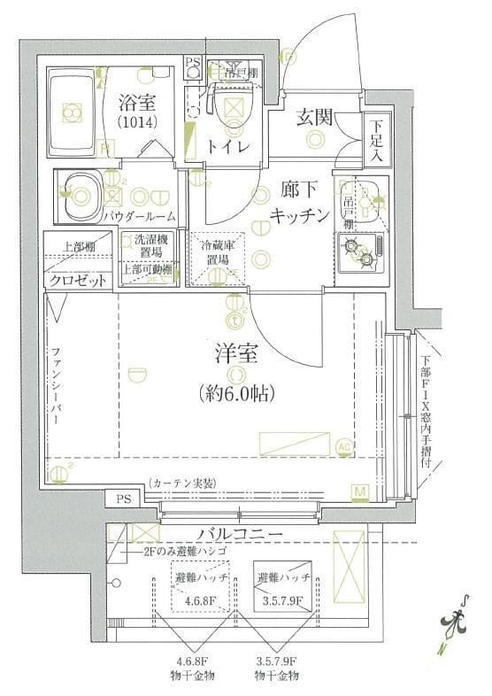 クレイシア芝浦 404 間取り図