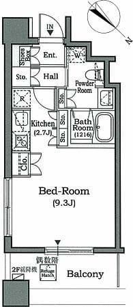 ホライズンプレイス赤坂 205 間取り図