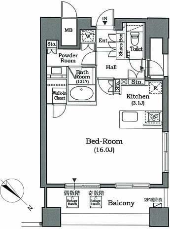 ホライズンプレイス赤坂 301 間取り図