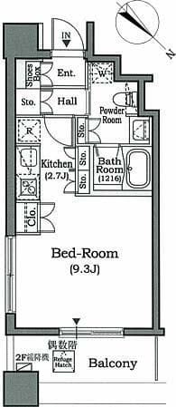 ホライズンプレイス赤坂 905 間取り図
