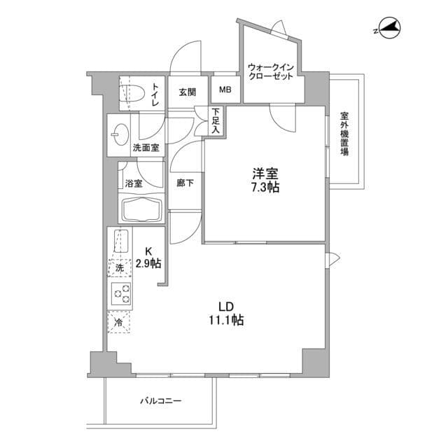 コンフォリア東中野DEUX 0803 間取り図