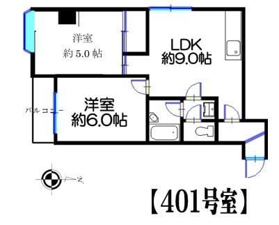 Paulownia Valley take3天王町 401 間取り図