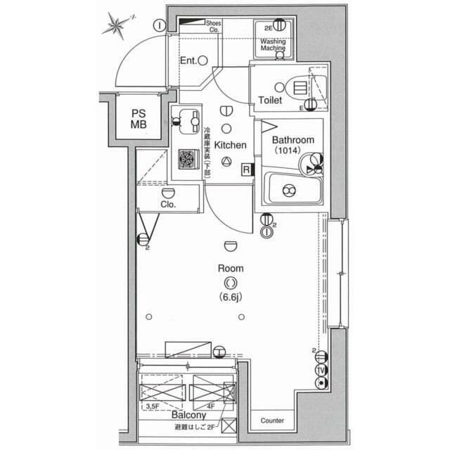 ベレール日本橋兜町 401 間取り図