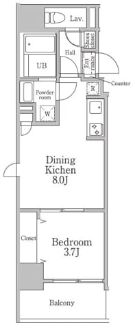 レジディア三軒茶屋Ⅲ 0503 間取り図