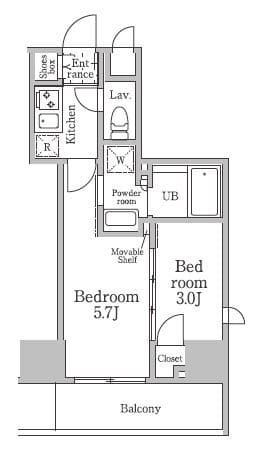 レジディア三軒茶屋Ⅲ 0605 間取り図