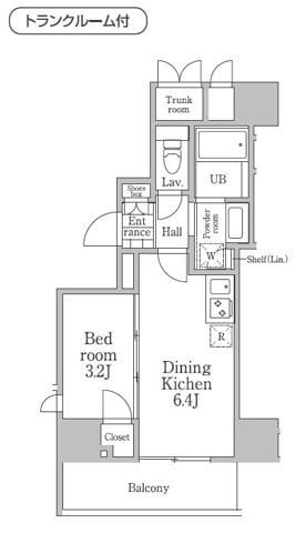 レジディア三軒茶屋Ⅲ 1001 間取り図