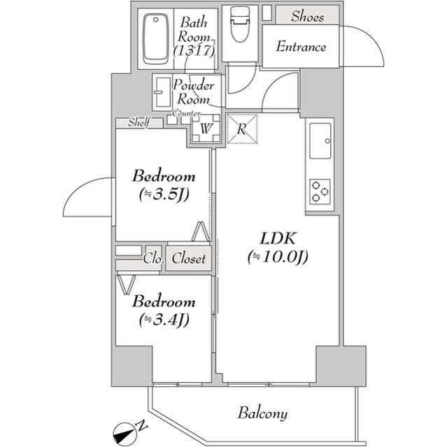 リテラス浅草橋イースト 0801 間取り図