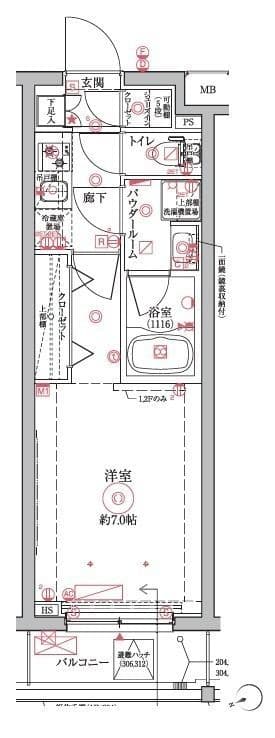 クレイシアIDZ祐天寺Ⅱ 214 間取り図