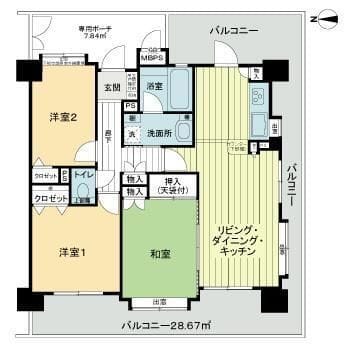 ライオンズプラザ鶯谷 0603 間取り図