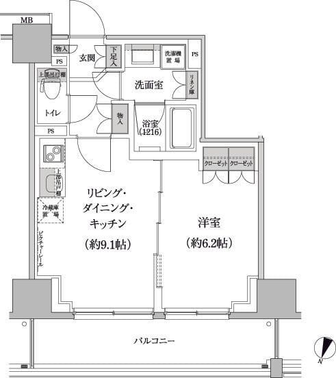 パークハビオ渋谷本町レジデンス 213 間取り図