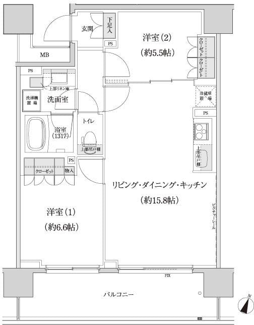 パークハビオ渋谷本町レジデンス 419 間取り図