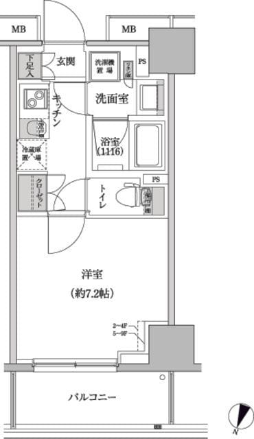 パークハビオ渋谷本町レジデンス 605 間取り図