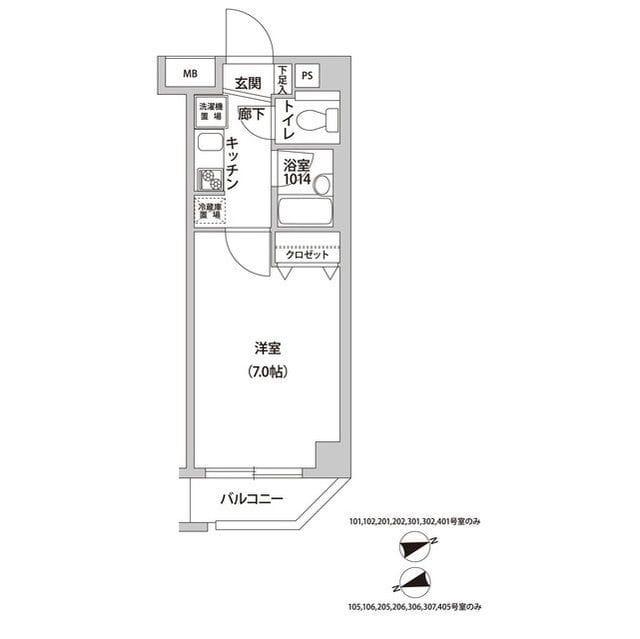 ラクラス荻窪 102 間取り図