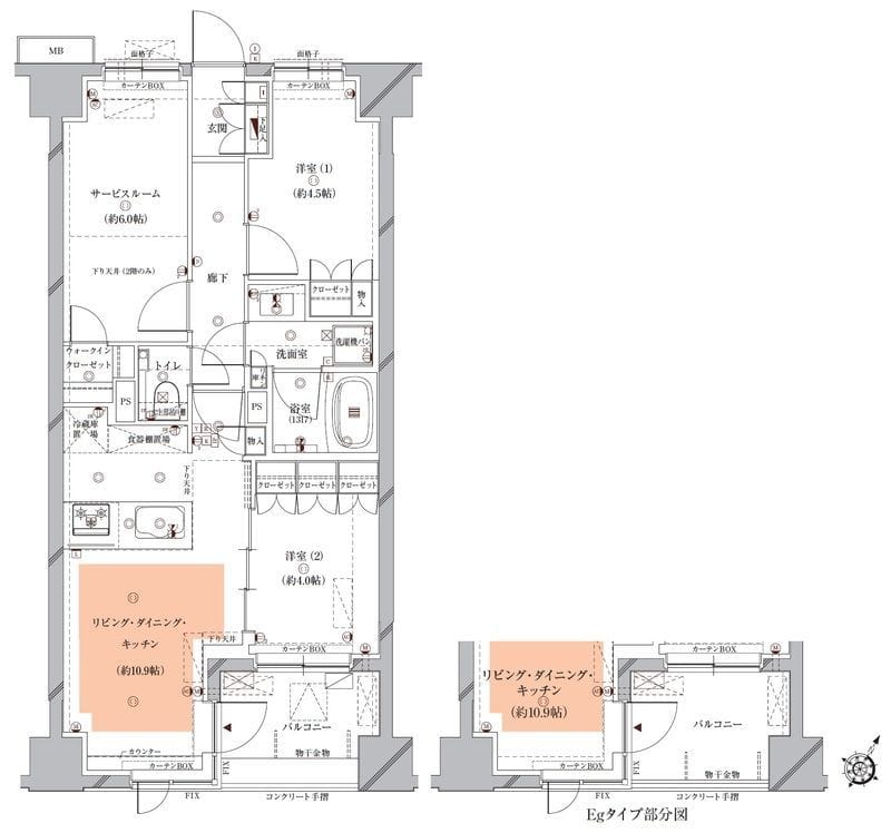 Opus residence Meguro Senzoku 206 間取り図