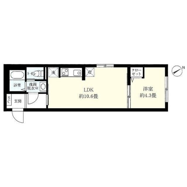 ウェルスクエアイズム荻窪 403 間取り図