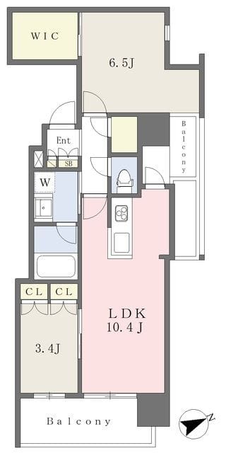 グランドプレシア芝浦 1414 間取り図