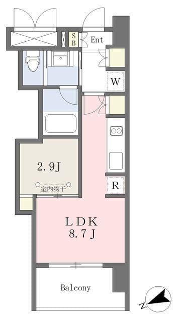 グランドプレシア芝浦 206 間取り図