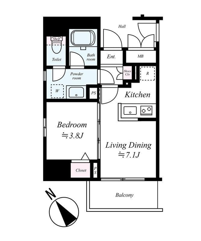 レジデンシャルスター武蔵小山 501 間取り図