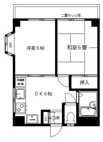 ハイツヒラヤマ 201 間取り図